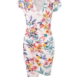 tropical wrap dress